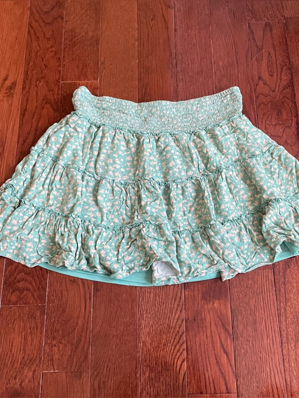 American Eagle green floral skirt